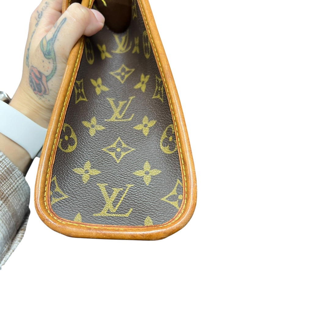 LOUIS VUITTON Monogram Canvas Monceau Handbag, Shoulder Bag Brown, Tan Gold Hardware LO2375
