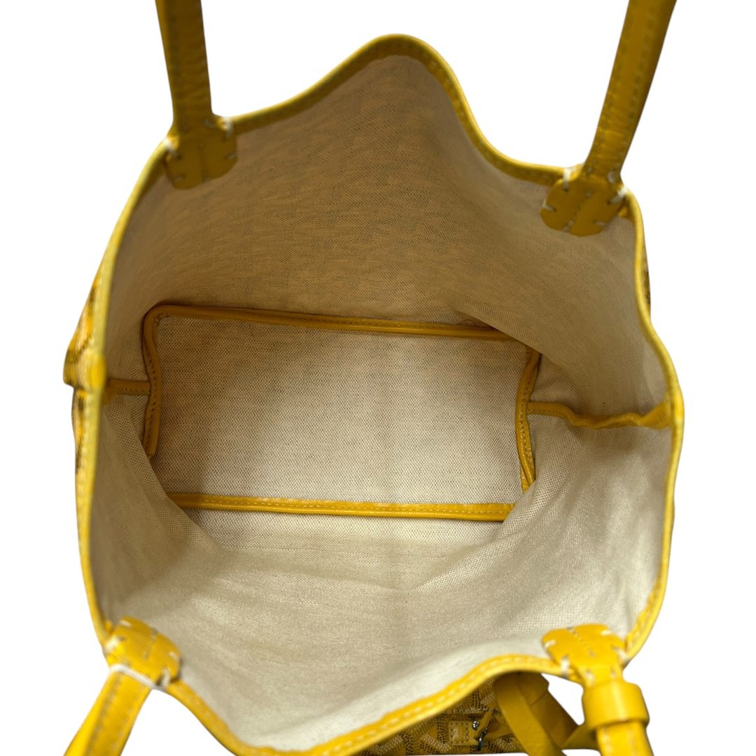 GOYARD Goyardine Canvas St. Louis Tote with Detachable Pouch Tote Yellow Silver Hardware GO29