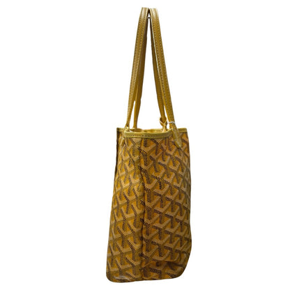 GOYARD Goyardine Canvas St. Louis Tote with Detachable Pouch Tote Yellow Silver Hardware GO29