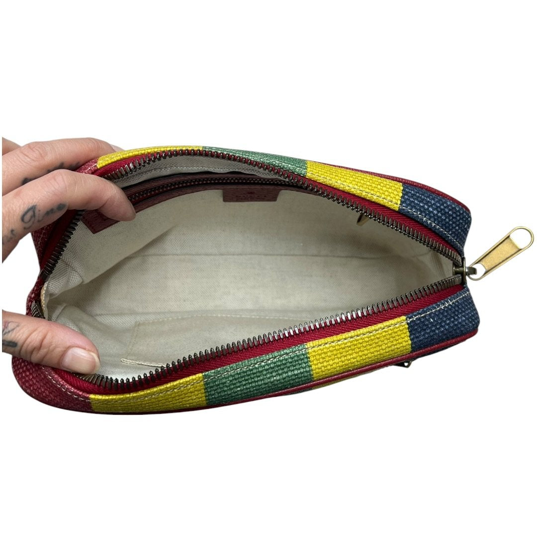 GUCCI Canvas Striped Canvas Belt Bag Belt Bag Multi-color (Red, Yellow, Green, Blue) Gold Hardware GU685