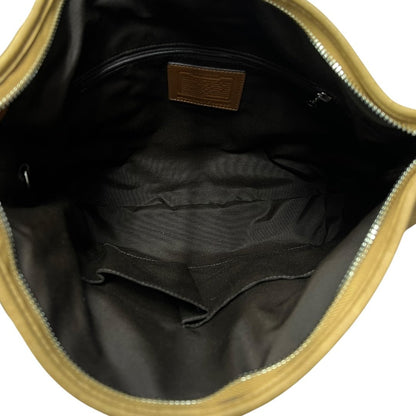 COACH Leather Studded Hobo Bag Shoulder Bag Tan Silver Hardware CO27