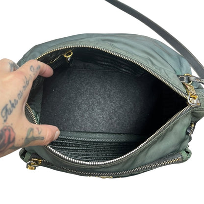 PRADA Tessuto Nylon Tessuto Nylon Crossbody Bag Crossbody Bag Green Gold Hardware PR261