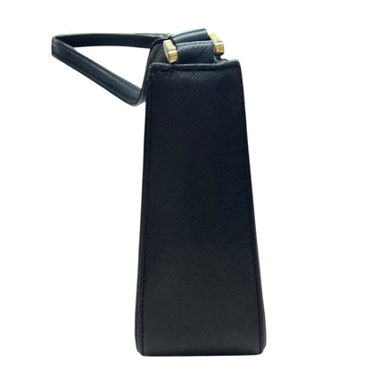 BURBERRY Saffiano Shoulder Bag Black Gold Hardware BU1224