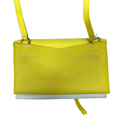 GIVENCHY Leather Shoulder Bag Yellow, White Silver-tone Hardware GI36