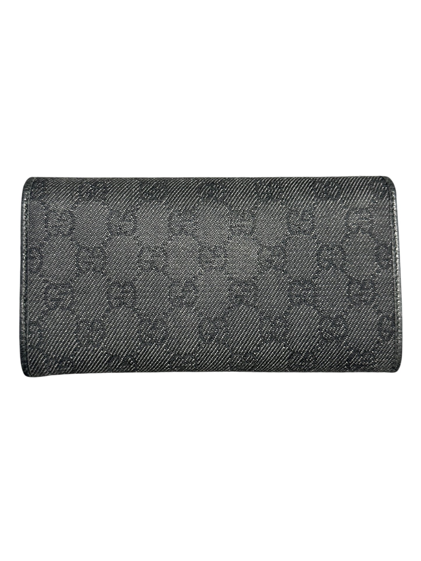 GUCCI GG Canvas Continental Long Wallet Black GU687