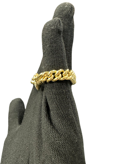 GIVENCHY Gold Tone Curb Chain Bracelet Heart Charm je57