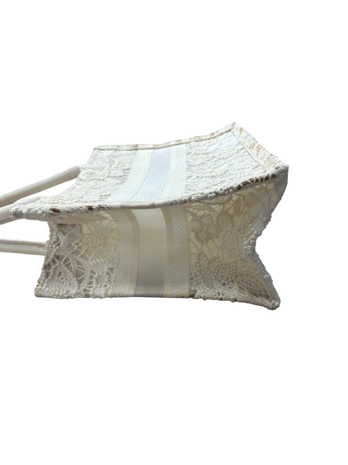 Christian Dior D-Lace Book Tote Small Tote Bag White Ch2197
