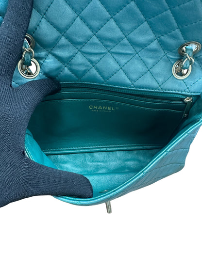 CHANEL Lambskin Matelasse Gemstone Flap Bag Turquoise Gold Hardware CH2201