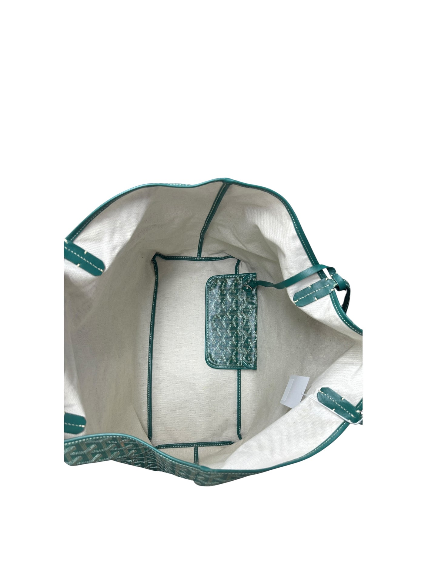 GOYARD Goyardine St Louis GM Tote Bag Green Silver Hardware GO31