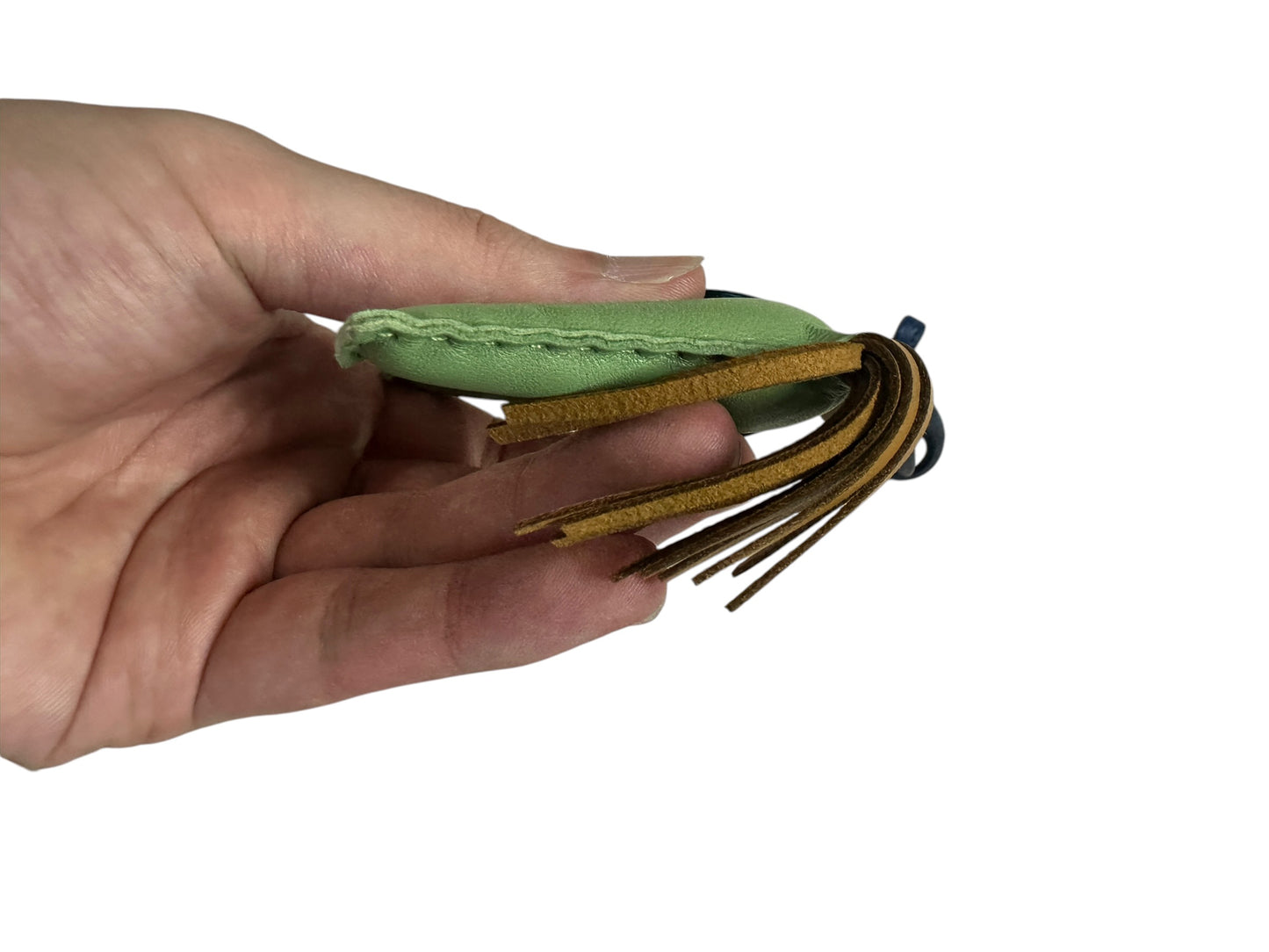HERMES Lambskin Rodeo Charm Bag Charm Green Blue HE469