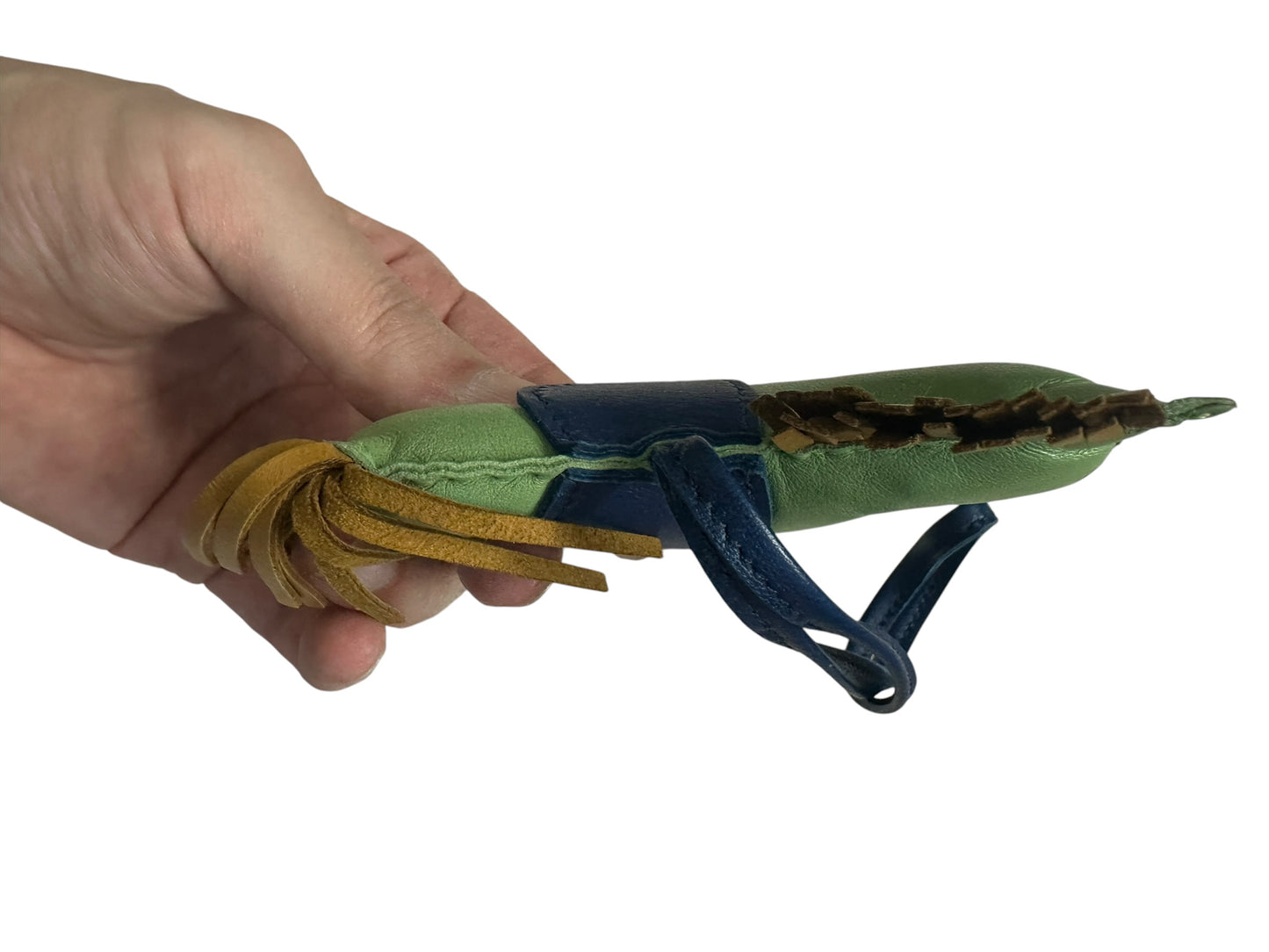 HERMES Lambskin Rodeo Charm Bag Charm Green Blue HE469