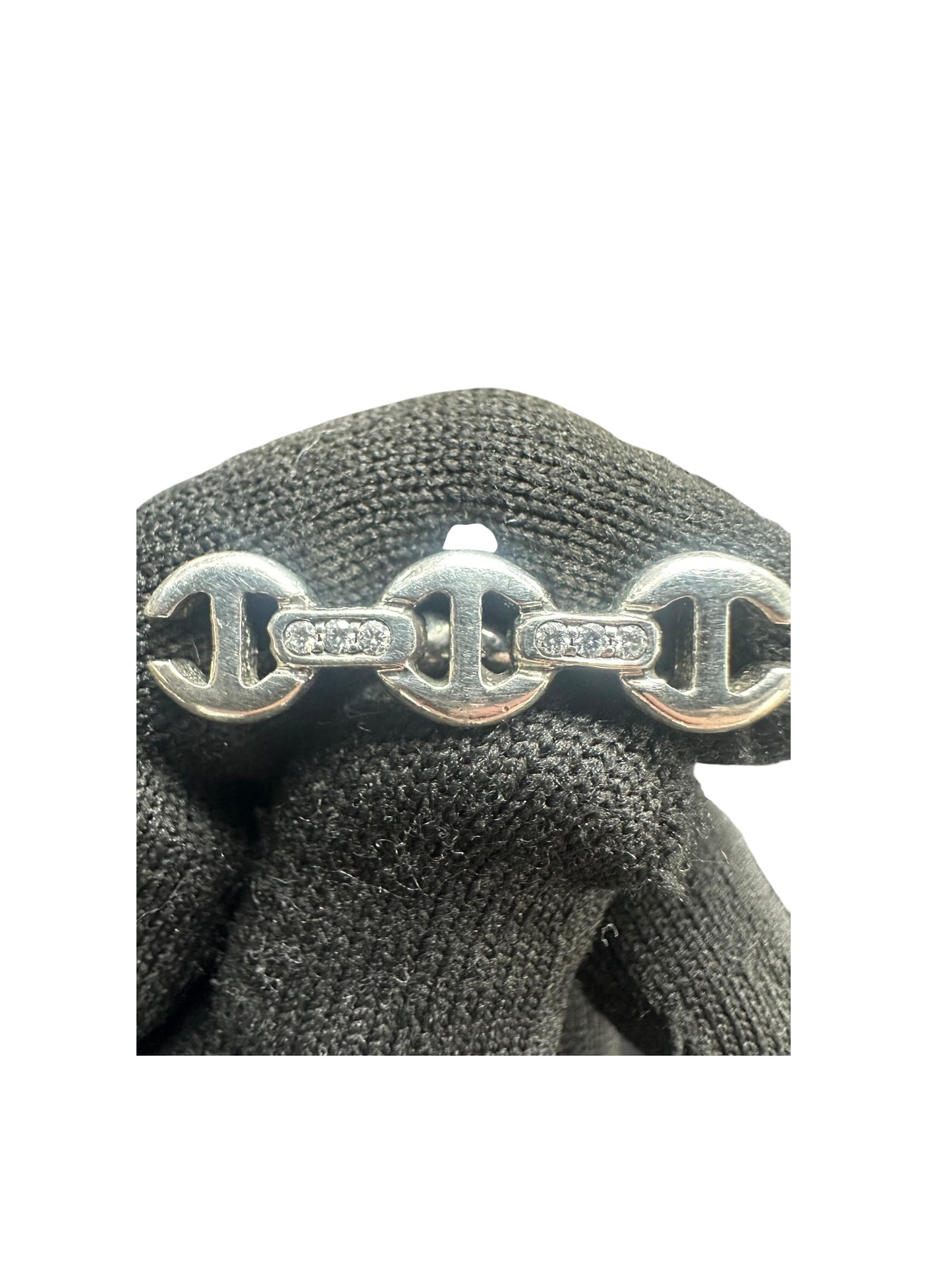 Accessory HOORSENBUHS Sterling Silver Tri-Link Diamond Bracelet Silver je62