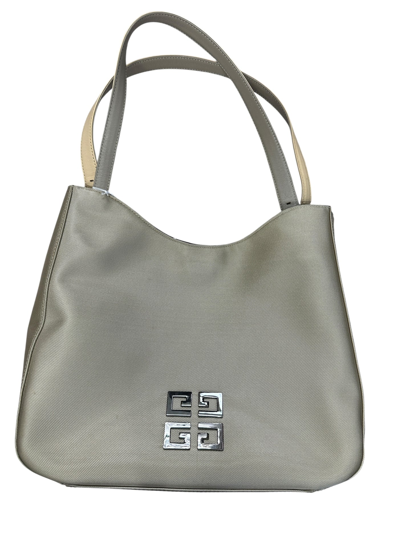 GIVENCHY Coated Canvas 4G Logo Tote Handbag Beige Silver Hardware GI37