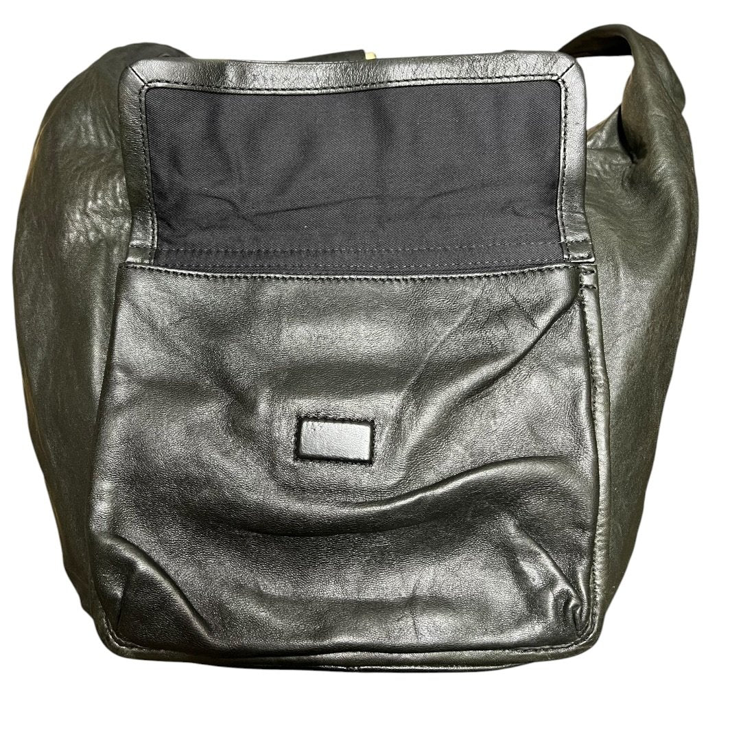 GIVENCHY Leather Hobo Shoulder Bag Shoulder Bag Black Gold Hardware GI38