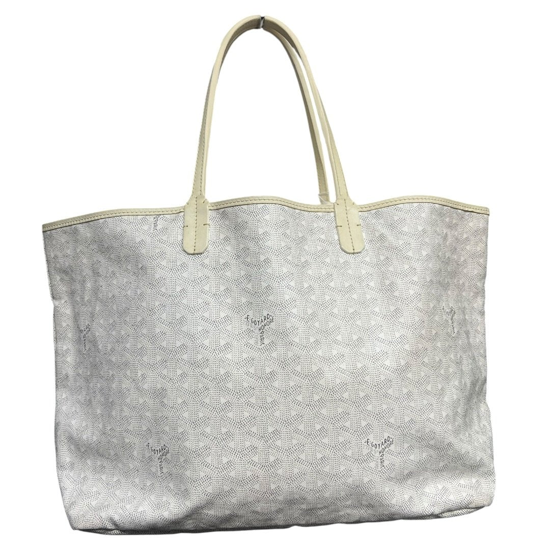 GOYARD Goyardine Canvas St. Louis GM Tote Bag White and Light Beige Silver Hardware GO30