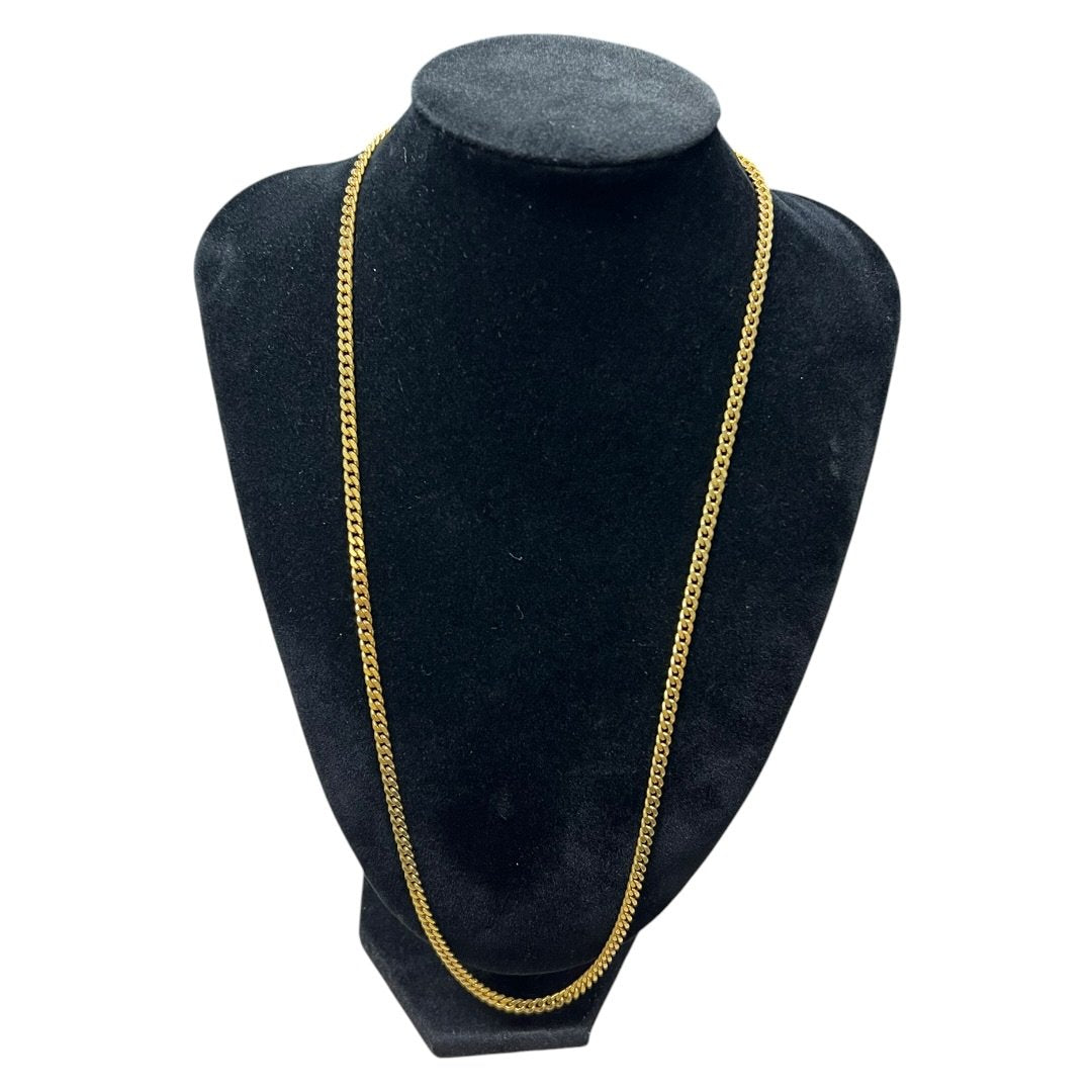 UNBRANDED Accessory 18K Gold Curb Chain Necklace Gold Gold Hardware je51