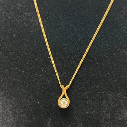 UNBRANDED Accessory 18K Yellow Gold Necklace Gold, Clear Gold Hardware je55
