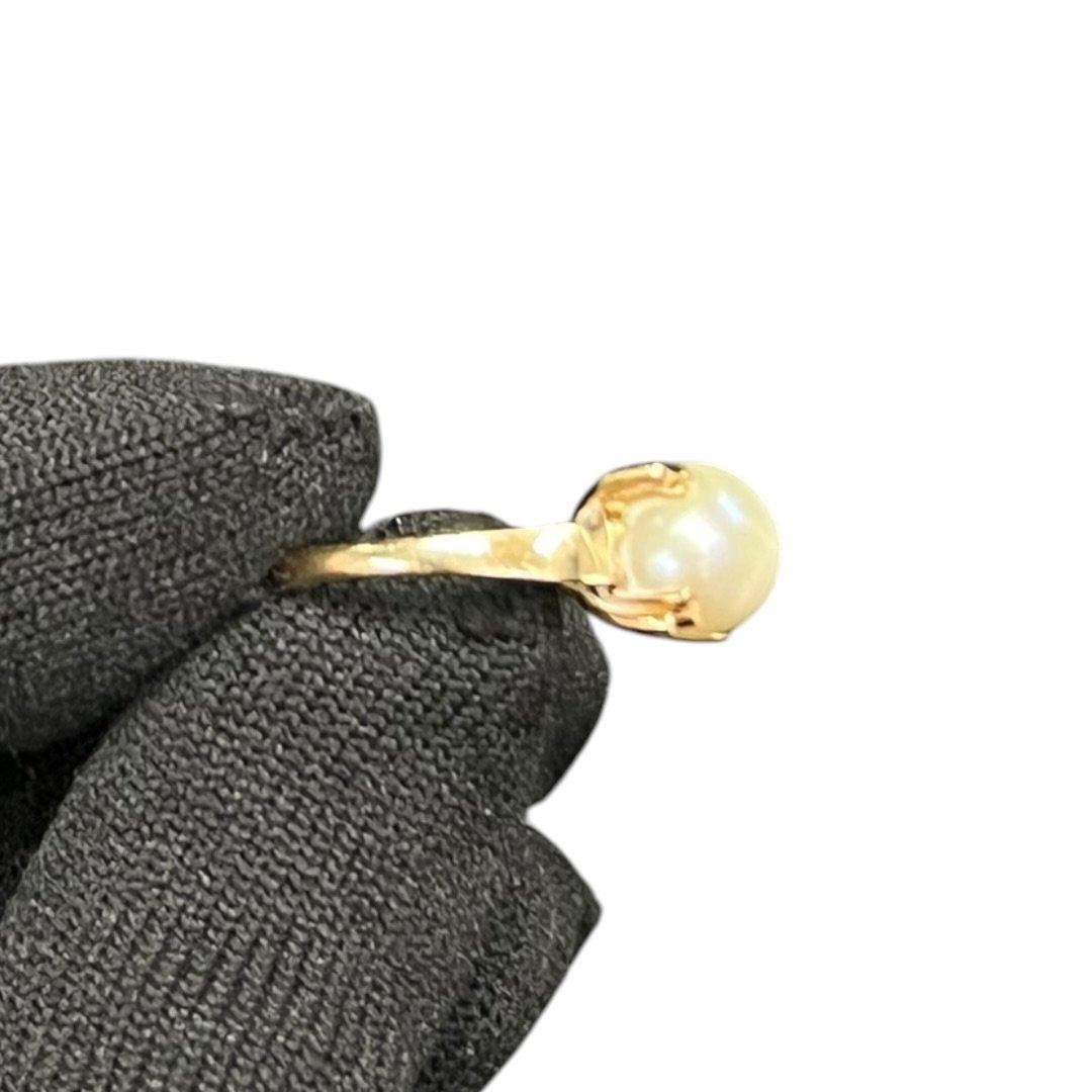 UNBRANDED Accessory K18, Pearl Ring Cream, Yellow Gold Yellow Gold je44