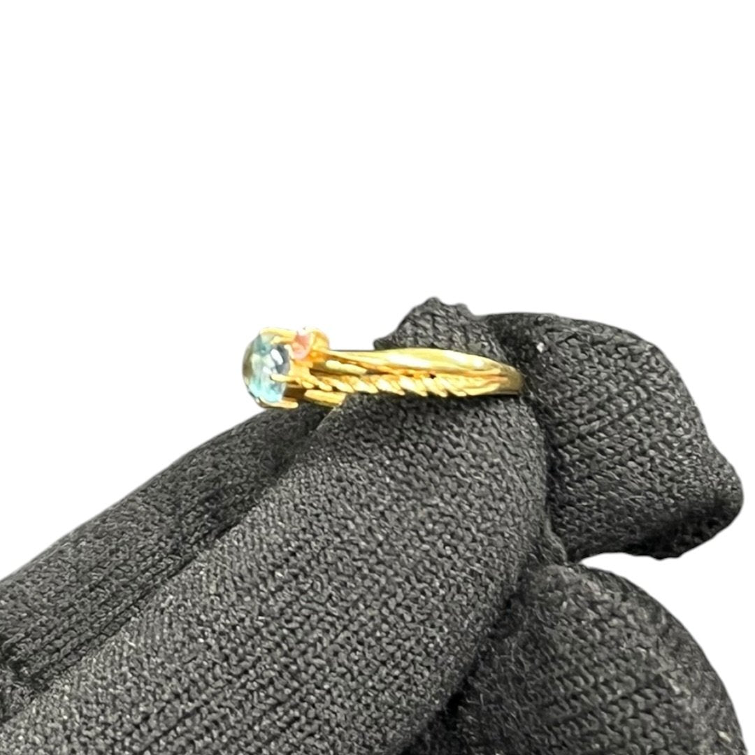 UNBRANDED Accessory Gold, Gemstones Ring Gold, Light Blue, Pink Gold Hardware je43