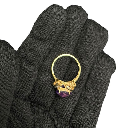 UNBRANDED Accessory 18K Gold, Amethyst, Diamonds Ring Purple, Gold, White je37