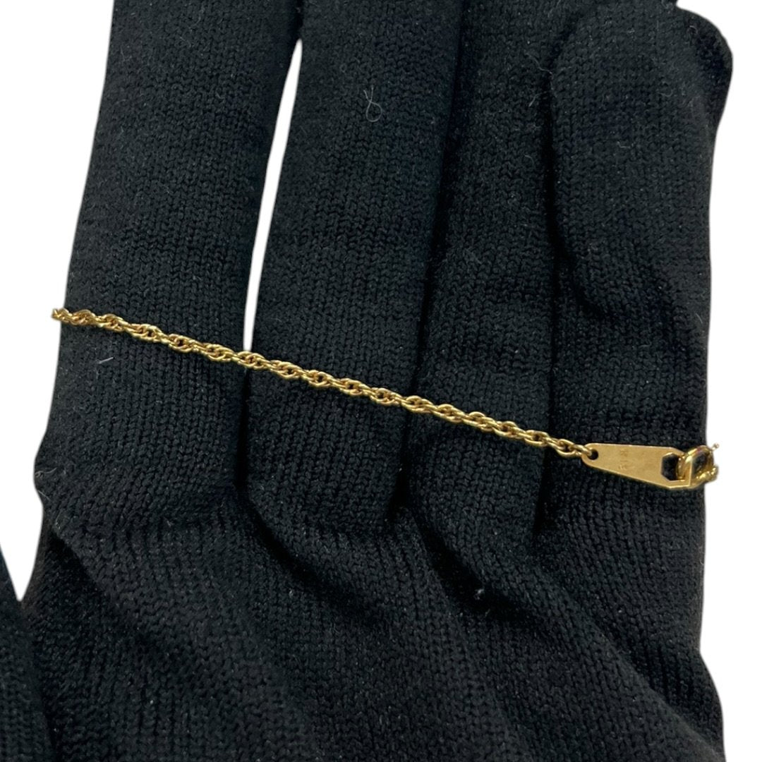 YVES SAINT LAURENT K18 Gold YSL Logo Chain Bracelet Gold Gold Hardware je50