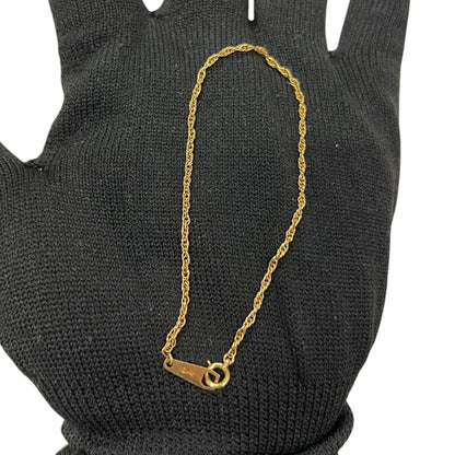 YVES SAINT LAURENT K18 Gold YSL Logo Chain Bracelet Gold Gold Hardware je50