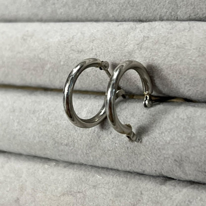 UNBRANDED Accessory Platinum Hoop Earrings Silver Platinum Hardware je33