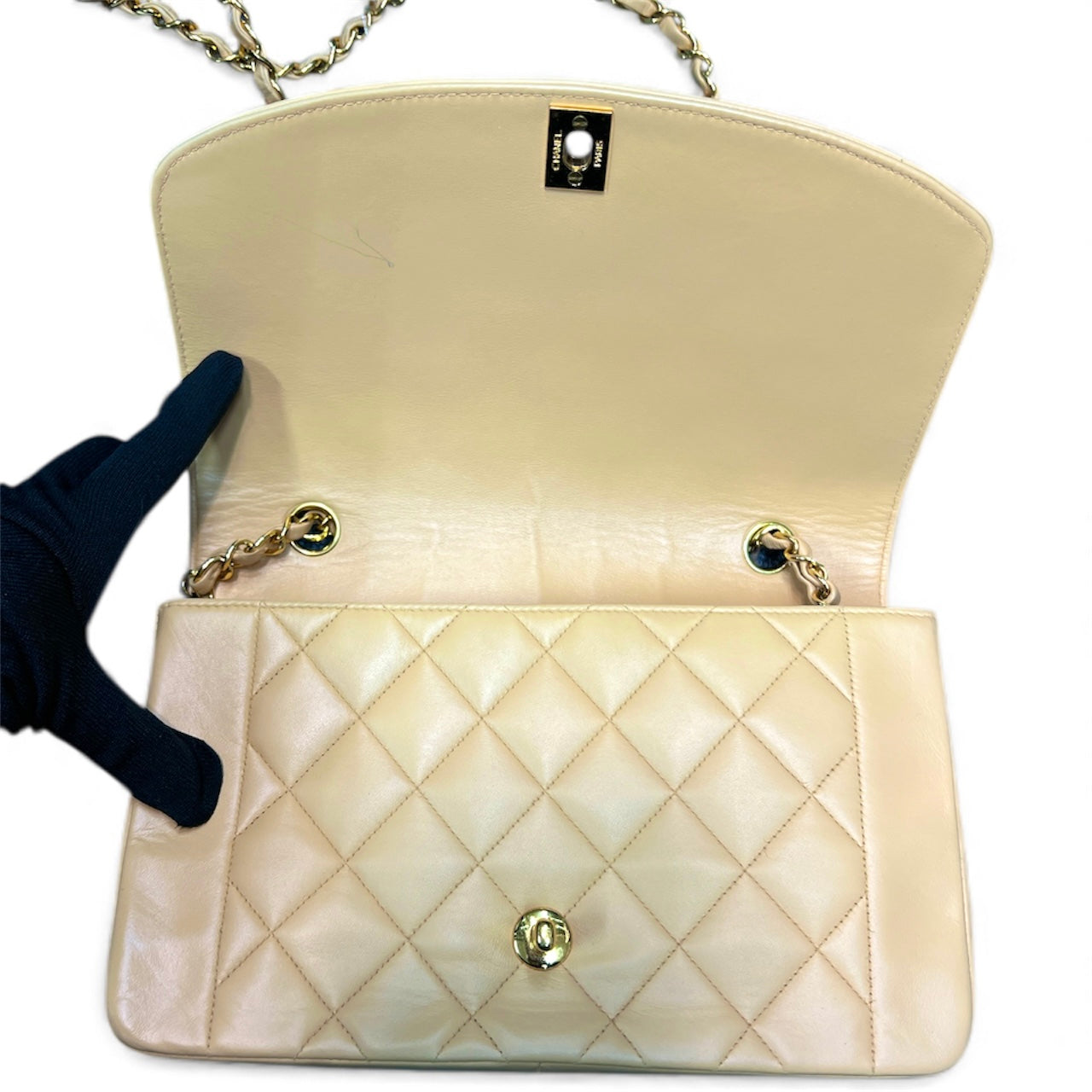 CHANEL Matelassé Diana Chain Shoulder Bag CH2038
