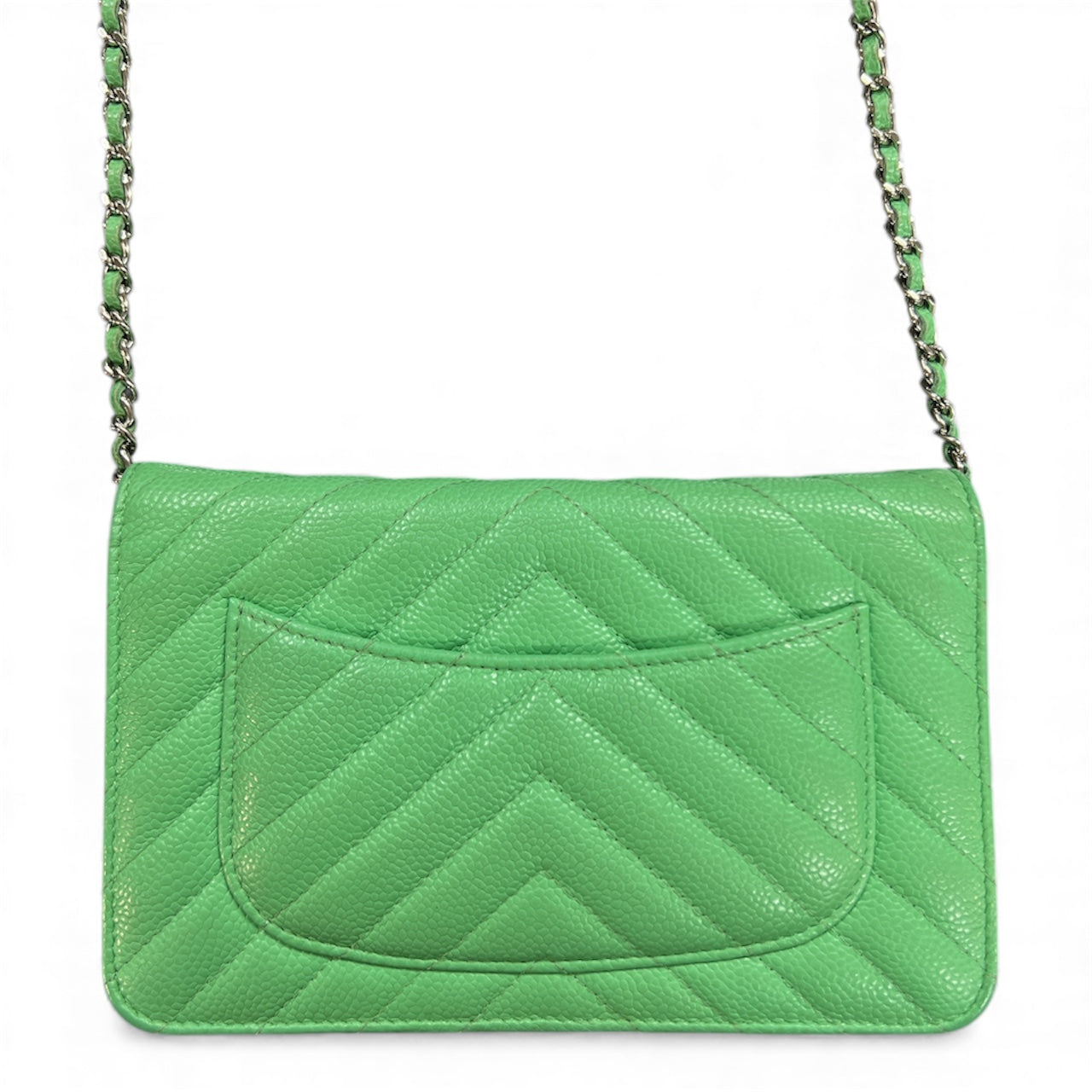 CHANEL Green Chain Wallet Shoulder  Bag CH2026
