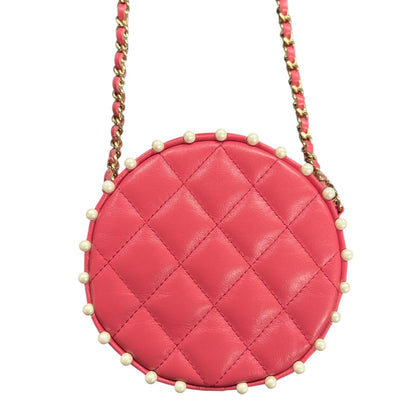 CHANEL Round Pearl Chain Shoulder  Bag CH2015