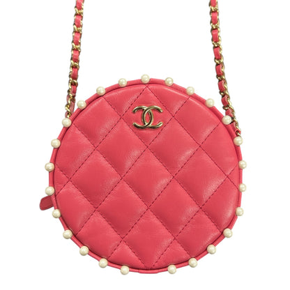 CHANEL Round Pearl Chain Shoulder  Bag CH2015