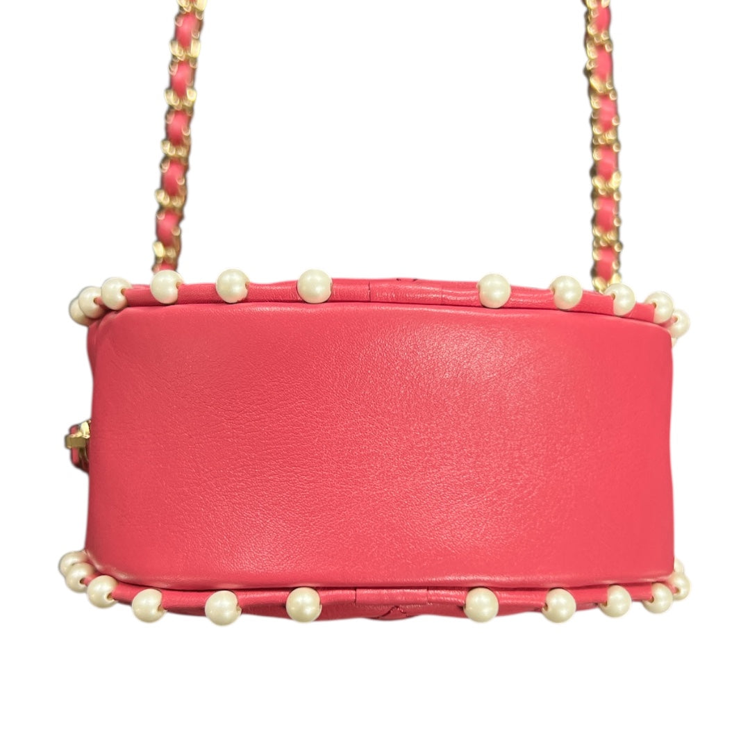 CHANEL Round Pearl Chain Shoulder  Bag CH2015