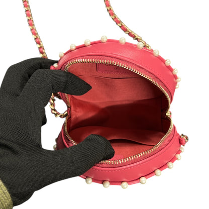 CHANEL Round Pearl Chain Shoulder  Bag CH2015