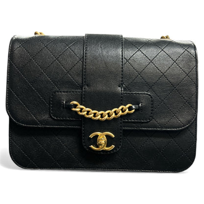 CHANEL Black Leather Chain Shoulder Bag  CH1991