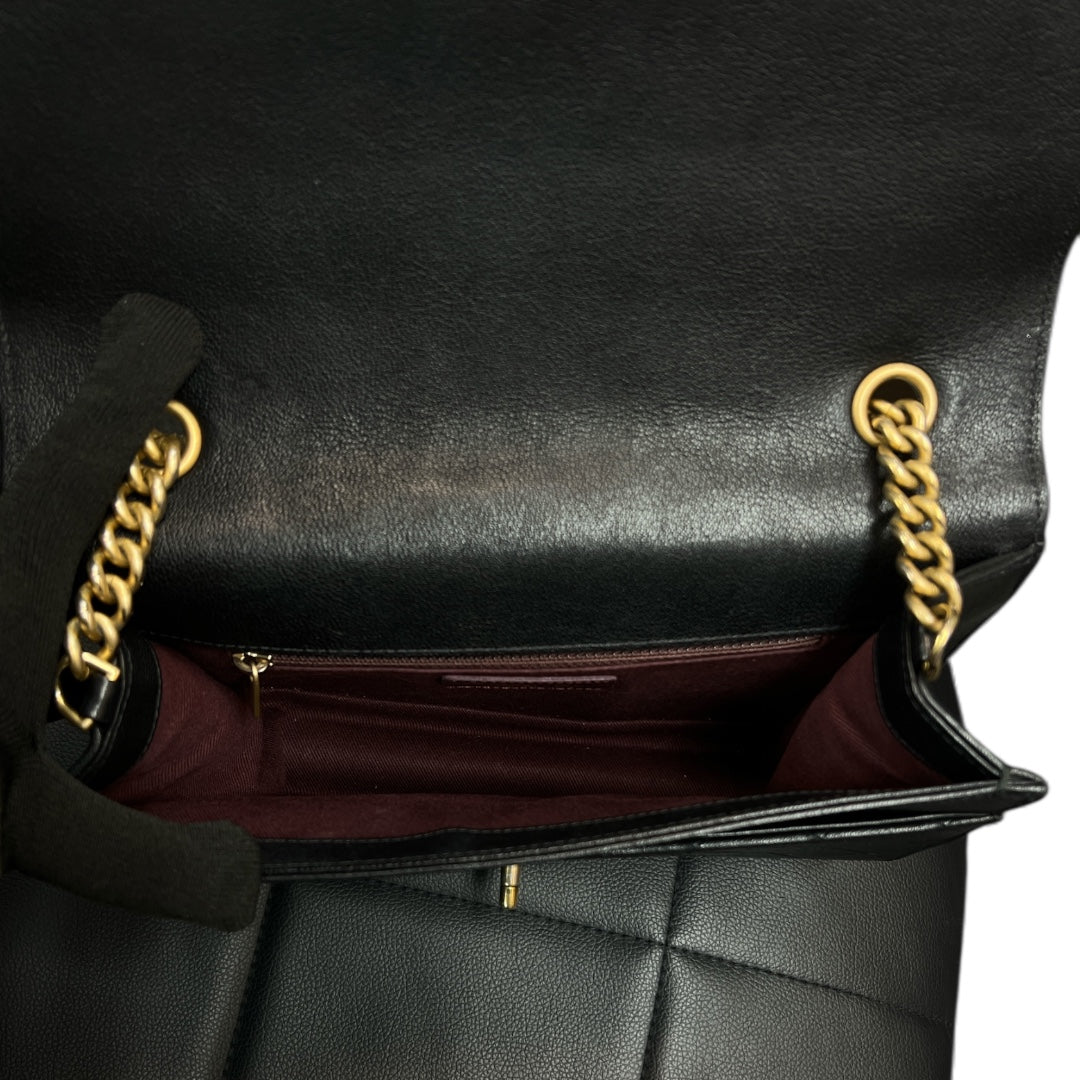 CHANEL Black Leather Chain Shoulder Bag  CH1991