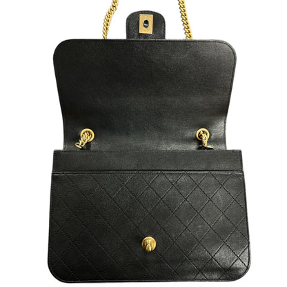 CHANEL Black Leather Chain Shoulder Bag  CH1991