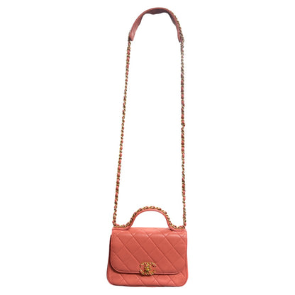 CHANEL Matelassé Top Handle Shoulder  Bag CH1966