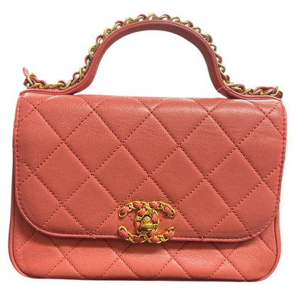 CHANEL Matelassé Top Handle Shoulder  Bag CH1966