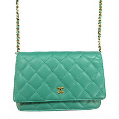 CHANEL Matelassé Chain Wallet Shoulder  Bag CH1963