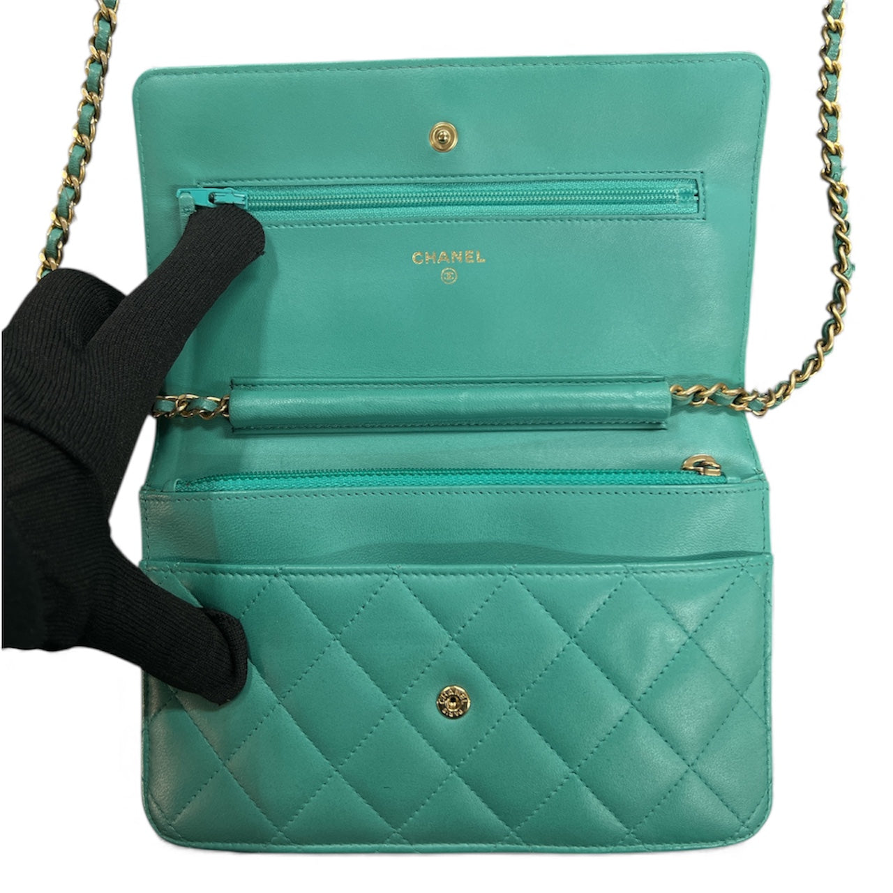 CHANEL Matelassé Chain Wallet Shoulder  Bag CH1963
