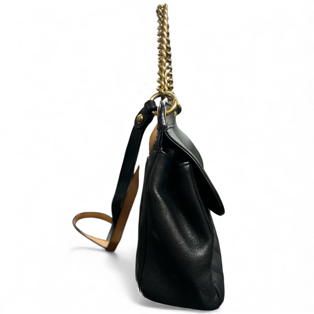 CHANEL Matelassé Black Lambskin  Shoulder Handbag CH1961