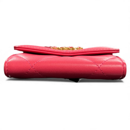 CHANEL Pink Matelassé Leather Chain  Wallet CH1944