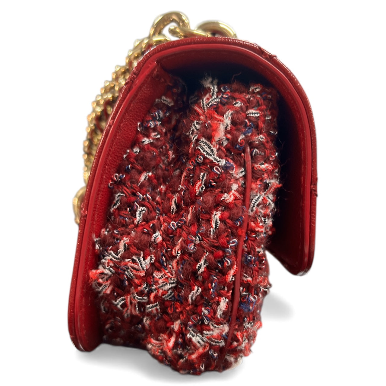CHANEL Red Tweed Shoulder Bag CH1943