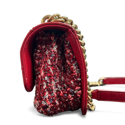 CHANEL Red Tweed Shoulder Bag CH1943