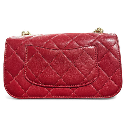 CHANEL Red Tweed Shoulder Bag CH1943