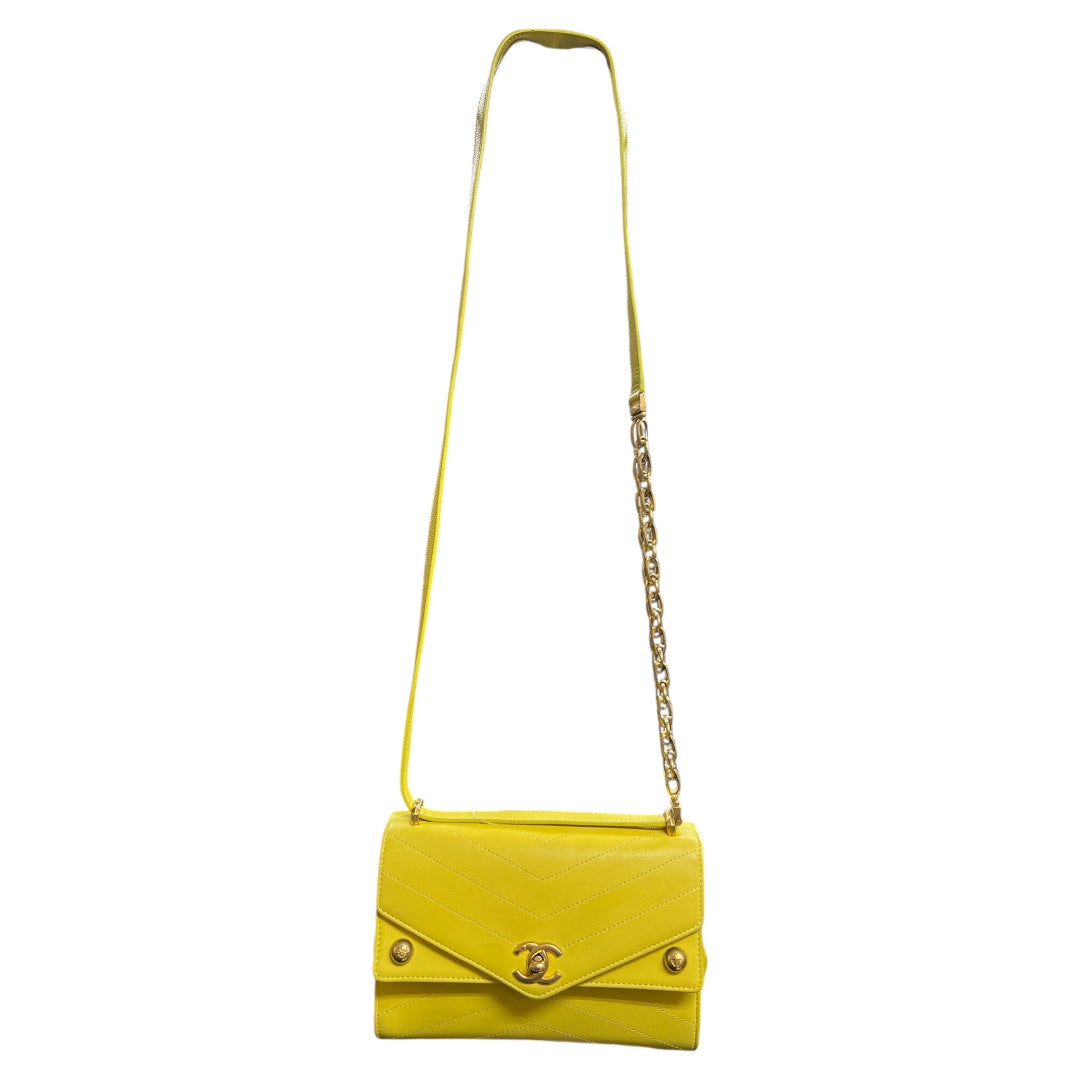 CHANEL Yellow Calfskin Shoulder Bag  CH1927