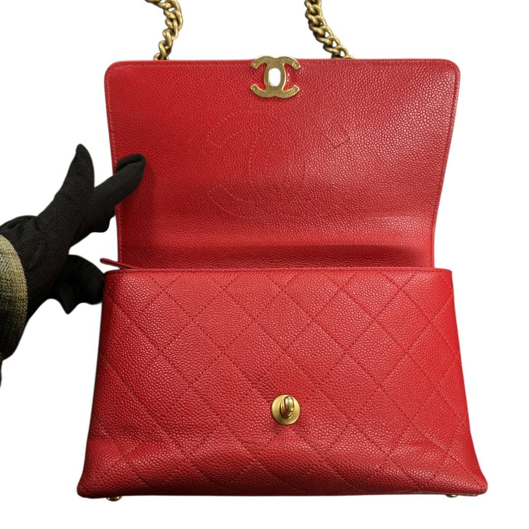 CHANEL Red Caviar Skin Shoulder Bag  CH1892