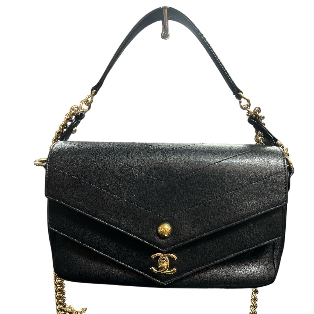 CHANEL Black 2-Way Shoulder Handbag  CH1886