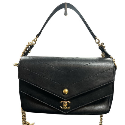 CHANEL Black 2-Way Shoulder Handbag  CH1886