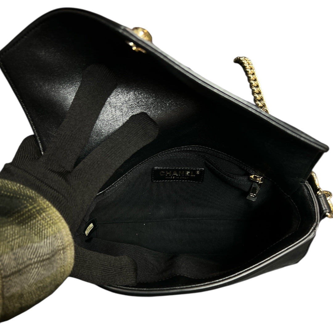 CHANEL Black 2-Way Shoulder Handbag  CH1886